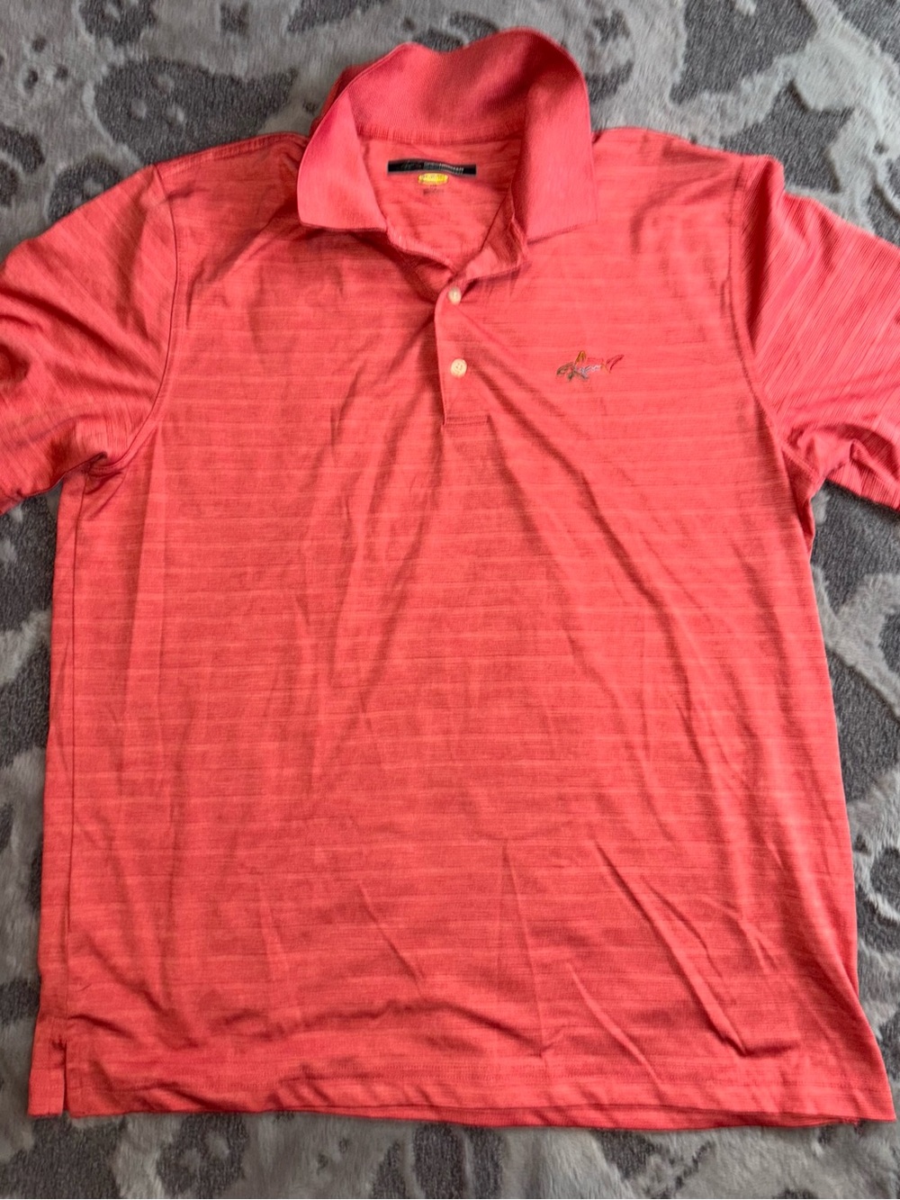 Men's Coral Short-Sleeve Polo Shirt~ Greg Norman Play Dry~ large~